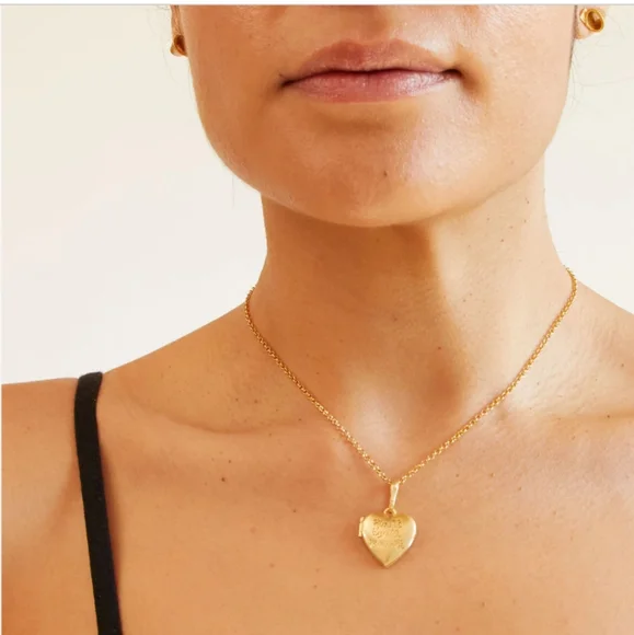 Clare V. X EVERY MOTHER COUNTS Heart Locket Charm Vintage Gold - Picture 3 of 8